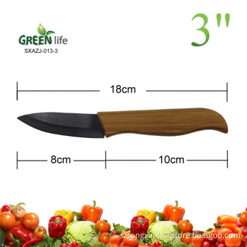 Classic design ultra Sharp ceramic Fruit knife with bamboo handle in Gift Box,ceramic fruit knife